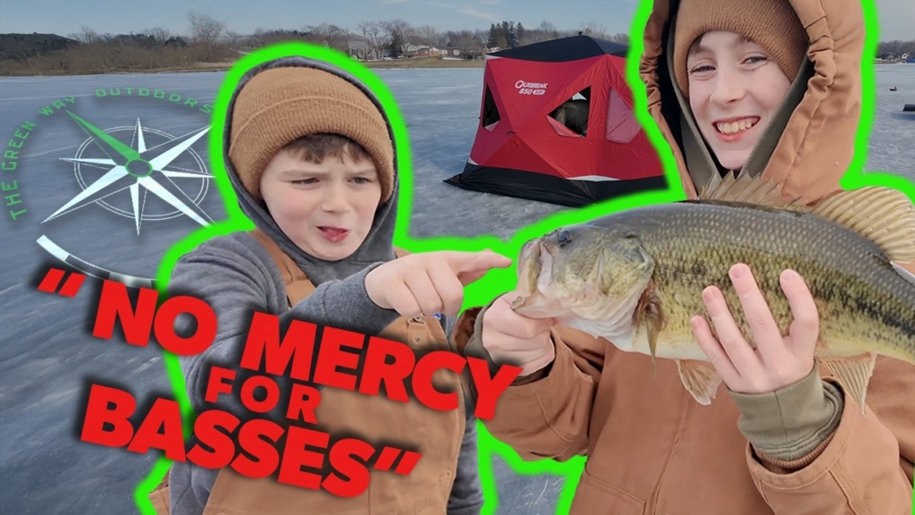Vlog 44 - No Mercy for Basses - Youth Ice Fishing - The Green Way Outdoors Vlog