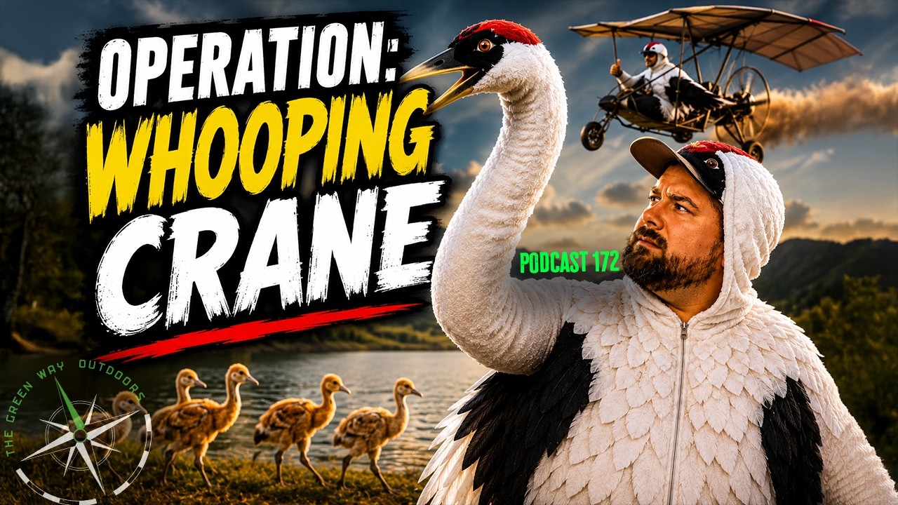 Podcast 172 - Whooping Crane Conservation -Muskie Fishing Experiment -The Green Way Outdoors Podcast